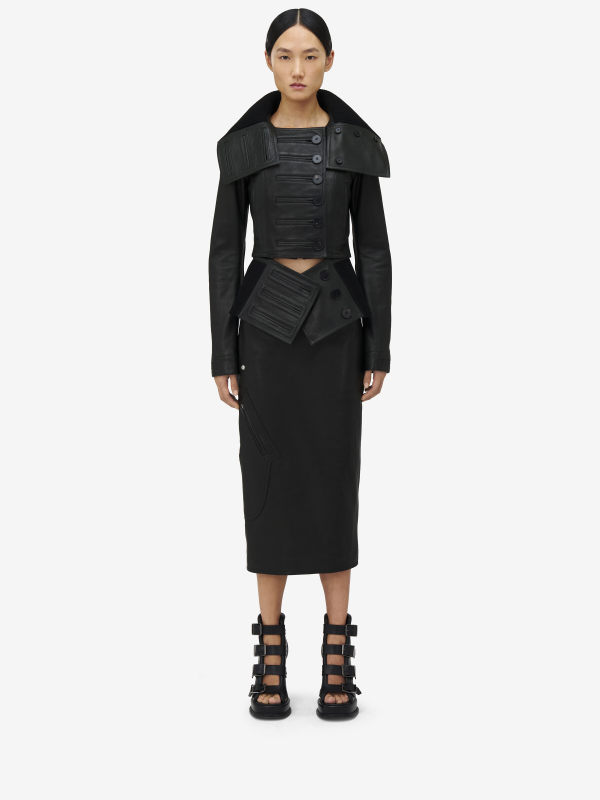 ALEXANDER MCQUEEN - Leather Pencil Skirt - Item 832921Q5APN1000